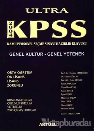 Ultra KPSS 2004 Genel Kültür - Genel Yetenek