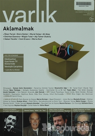 Varlık Aylık Edebiyat ve Kültür Dergisi Sayı: 1275 - Aralık 2013