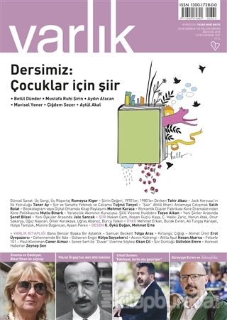 Varlık Aylık Edebiyat ve Kültür Dergisi Sayı: 1331 Ağustos 2018