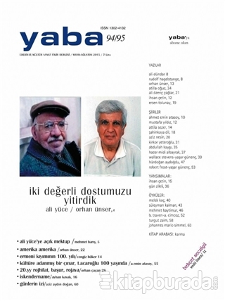 Yaba Edebiyat Dergisi Sayı: 94-95