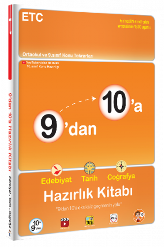 Tonguç Yayınları 9'dan 10'a Edebiyat Tarih Coğrafya Hazırlık Kitabı