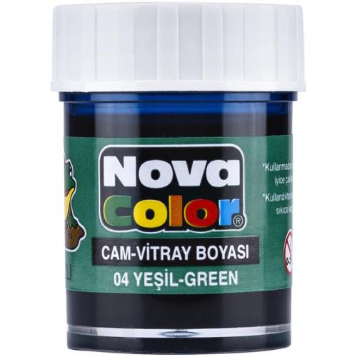 Nova Color Su Bazlı Cam Boyası Yeşil 12 li Paket Nc-152