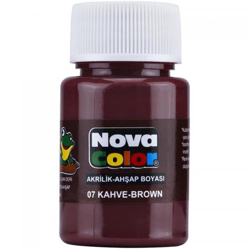 Nova Akrilik Boya Kahverengi 30 ml Şişe 12 li Nc-175