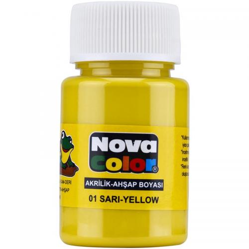 Nova Akrilik Boya Sarı 30 ml Şişe 12 li Nc-169