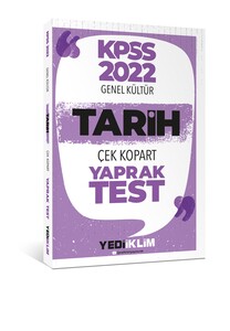 Yediiklim Yayınları 2022 KPSS Lisans Genel Kültür Tarih Çek Kopart Yap