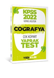 Yediiklim Yayınları 2022 KPSS Lisans Genel Kültür Coğrafya Çek Kopart 