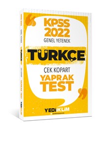 Yediiklim Yayınları 2022 KPSS Lisans Genel Yetenek Türkçe Çek Kopart Y