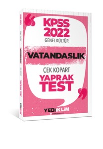 Yediiklim Yayınları 2022 KPSS Lisans Genel Kültür Vatandaşlık Çek Kopa