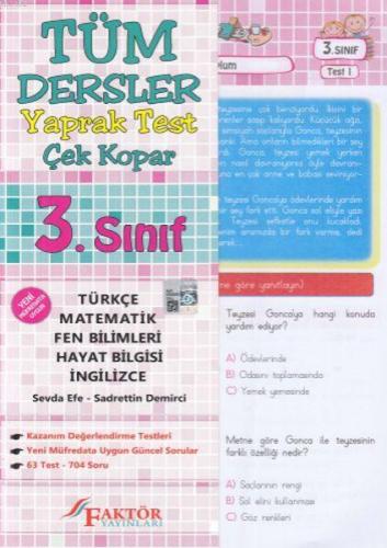 3. Sınıf Tüm Dersler Yaprak Test - Kitapiks.com
