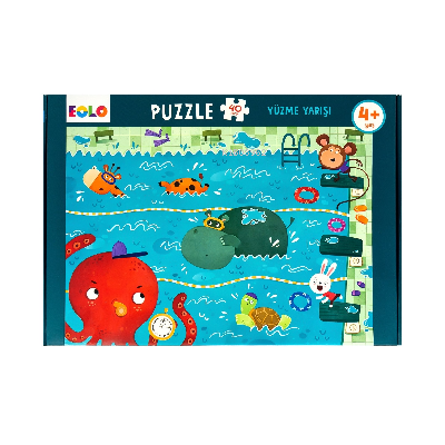 40 Parça Yer Puzzle – Yüzme Yarışı - Kitapiks.com