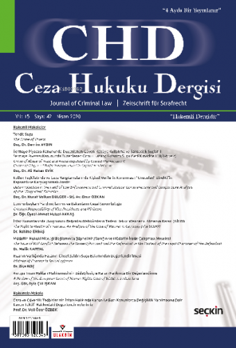 Ceza Hukuku Dergisi Sayı: 42 – Nisan 2020