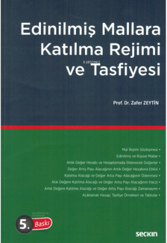 Edinilmiş Mallara Katılma Rejimi ve Tasfiyesi - Kitapiks.com