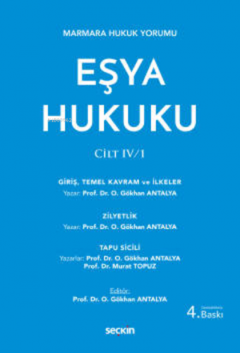 Eşya Hukuku ;CİLT: IV/1 - Kitapiks.com
