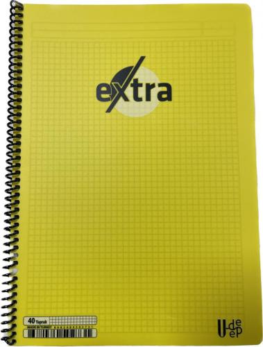 40 Yaprak - Kareli - A4 Telli Defter Sarı - Kitapiks.com