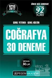 2017 KPSS Genel Yetenek - Genel Kültür Coğrafya 30 Deneme