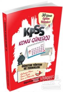 2018 KPSS Eğitim Bilimleri Konu Günlüğü Öğretim Yöntem ve Teknikleri