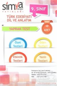 9. Sınıf Türk Edebiyatı Dil ve Anlatım Yaprak Test