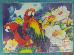 Çiçekler ve Papağanlar Puzzle (1000 Parça)