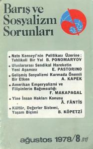 Barış ve Sosyalizm Sorunları 8 Ağustos 1978