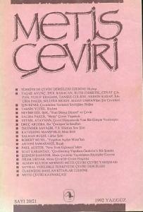 Metis Çeviri 20 - 21 Yaz - Güz 1992