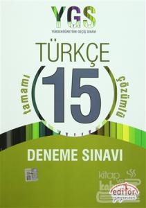 YGS Türkçe Tamamı Çözümlü 15 Deneme Sınavı