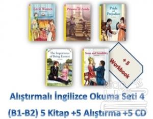 Alıştırmalı İngilizce Okuma Seti 4 (B1-B2) 5 Kitap +5 Alıştırma +5 CD 