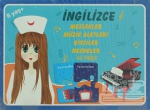 İngilizce Meslekler Müzik Aletleri Giysiler Nesneler 48 Parça Puzzle