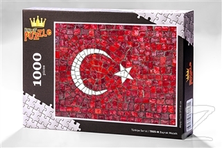 Bayrak Mozaik (1000 Parça) - Ahşap Puzzle Türkiye Serisi - (TR05-M)