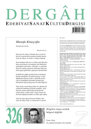 Dergah Edebiyat Kültür Sanat Dergisi Sayı: 326 Nisan 2017 Kolektif