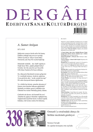Dergah Edebiyat Kültür Sanat Dergisi Sayı: 338 Nisan 2018 Kolektif