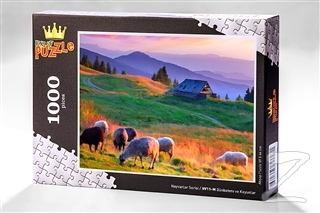 Ahşap Puzzle Hayvanlar Serisi Günbatımı ve Koyunlar (HV11-M) Kolektif
