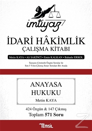 İmtiyaz İdari Hakimlik Çalışma Kitabı - Anayasa Hukuku