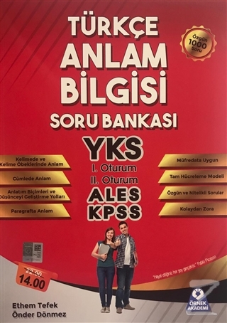 Türkçe Anlam Bilgisi Soru Bankası Ethem Tefek
