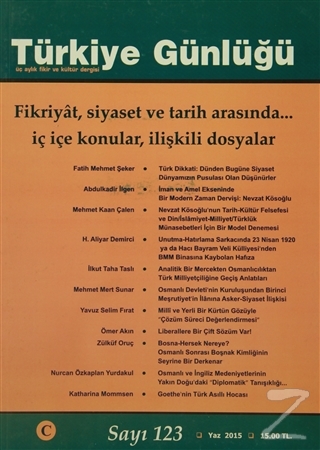 Türkiye Günlüğü Dergisi Sayı : 123 Yaz 2015 Kollektif