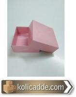 Pembe Kapaklı Karton Kutu 8x8x3,5 cm Pembe Kapaklı Karton Kutu 8x8x3,5 cm