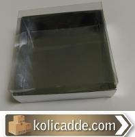 Gümüş Metalize Kutu Asetat Kapak 10x10x4 cm Gümüş Metalize Kutu Asetat Kapak 10x10x4 cm