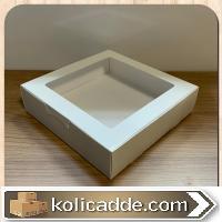 Şeffaf Pencereli Büyük Beyaz Kutu 20x20x5 cm