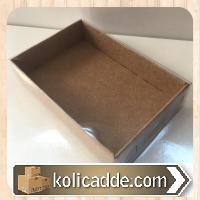 Altı Kraft Kartondan Şeffaf Kapaklı Asetat Kutu 6x9x2 cm