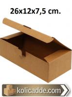 Kraft Kilitli Karton Kutu 26x12x7,5 cm. Kraft Kilitli Karton Kutu 26x12x7,5 cm.