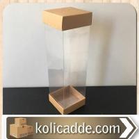 Asetatlı Çift Taraf Kraft Kutu 6x6x25 cm.