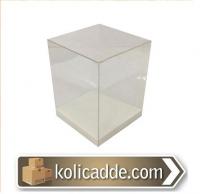 Altı Beyaz Ic Yükseltici Karton Üstü Asetat Kutu 5x5x6 cm Altı Beyaz Ic Yükseltici Karton Üstü Asetat Kutu 5x5x6 cm