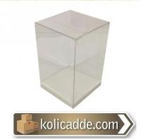Altı Beyaz Ic Yükseltici Karton Üstü Asetat Kutu 6x6x10 cm Altı Beyaz Ic Yükseltici Karton Üstü Asetat Kutu 6x6x10 cm