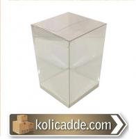 Altı Beyaz Ic Yükseltici Karton Üstü Asetat Kutu 5x5x8 cm