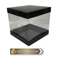 Asetat Gövdeli Çift Taraflı Siyah Kutu 20X20X17.5 cm Asetat Gövdeli Çift Taraflı Siyah Kutu 20X20X17.5 cm