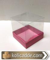 Pembe Karton Kutu Asetat Kapaklı 12x12x12 cm Pembe Karton Kutu Asetat Kapaklı 12x12x12 cm