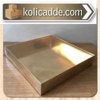 Asetat Kapaklı Altın Sarısı Kutu 30x30x5 cm Asetat Kapaklı Altın Sarısı Kutu 30x30x5 cm