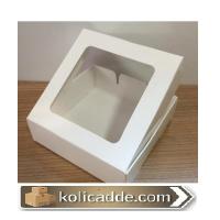 Asetat Pencereli Beyaz Karton Kutu 12x12x3 cm. Asetat Pencereli Beyaz Karton Kutu 12x12x3 cm.