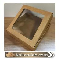 Asetat Pencereli Kraft Karton Kutu 12x12x3 cm. Asetat Pencereli Kraft Karton Kutu 12x12x3 cm.