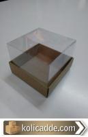 Asetat Kapaklı Kraft Kutu 9x9x7 cm