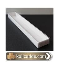 Altı Beyaz Karton Üstü Asetat Kapaklı Kutu 4x24x2 cm